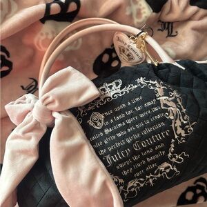 Juicy Couture Black and Pink Bow Shoulder Bag